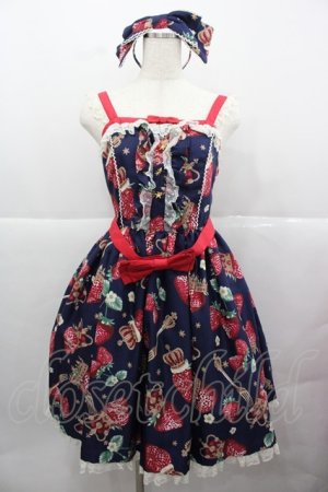 画像: Angelic Pretty / Royal Crown Berry SpecialジャンパースカートSet  ネイビー I-25-12-13-087-AP-OP-SA-ZI