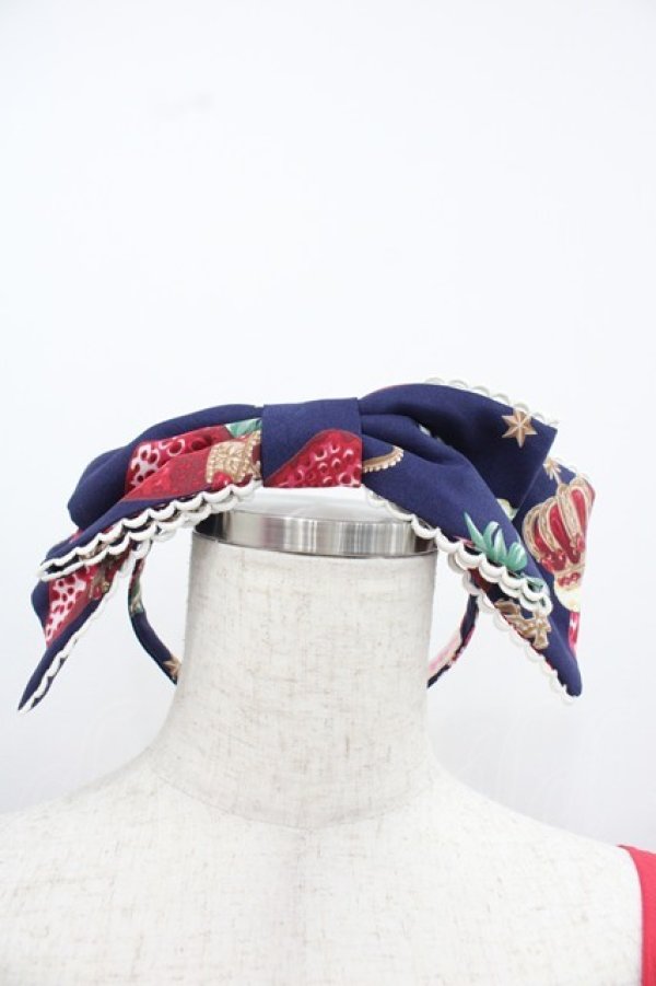 画像2: Angelic Pretty / Royal Crown Berry SpecialジャンパースカートSet  ネイビー I-25-12-13-087-AP-OP-SA-ZI (2)