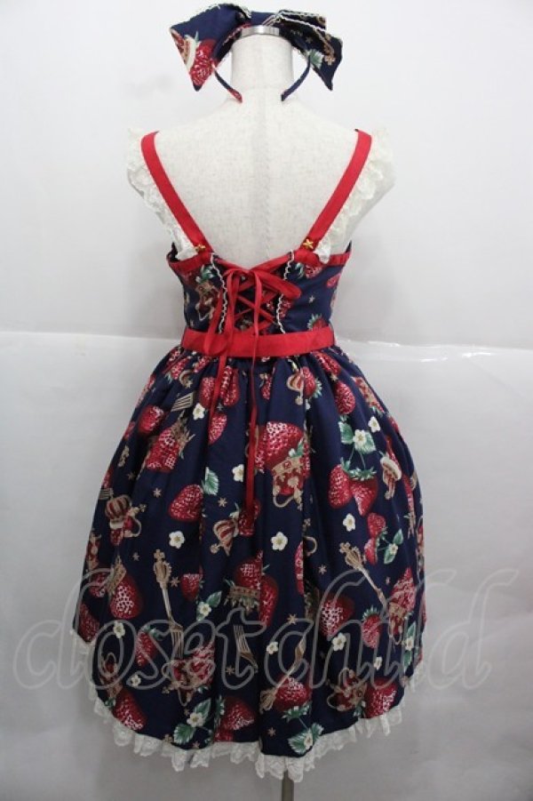 画像5: Angelic Pretty / Royal Crown Berry SpecialジャンパースカートSet  ネイビー I-25-12-13-087-AP-OP-SA-ZI (5)