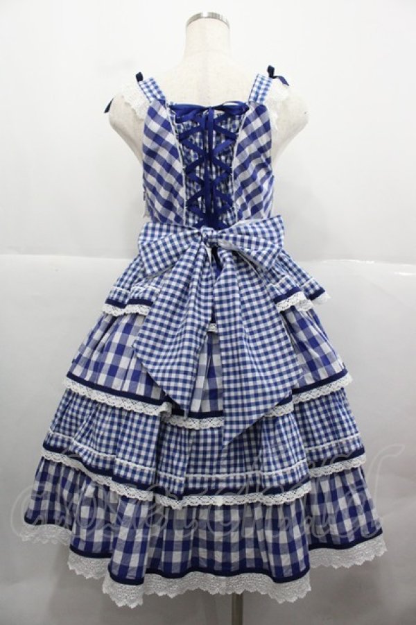 画像2: BABY,THE STARS SHINE BRIGHT / Milky Gingham Dollジャンパースカート  青チェック I-25-12-13-089-BA-OP-SA-ZI (2)