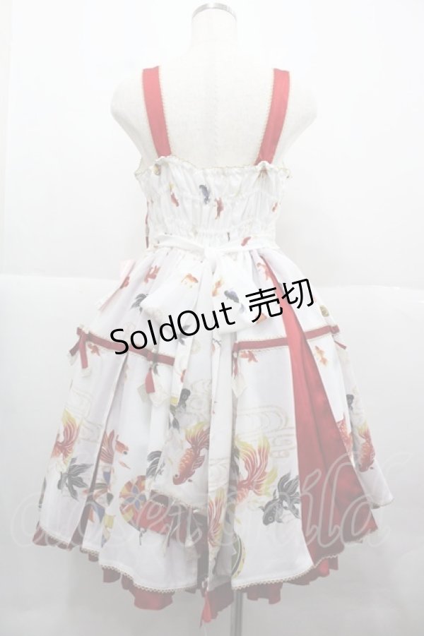 画像2: metamorphose / 乙女の白昼夢タックジャンパースカート  白 I-25-12-13-096-ME-OP-SA-ZI (2)