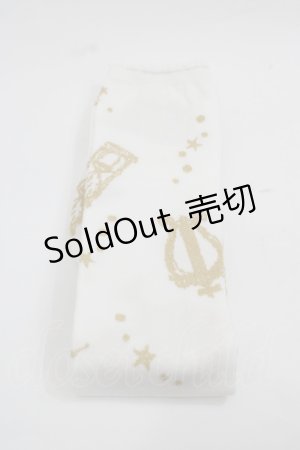 画像: BABY,THE STARS SHINE BRIGHT / 天体のHarmonia 天使の如く歌う星界の旋律 柄オーバーニーソックス  白Ｘゴールド I-25-12-13-010-BA-ZA-SA-ZI