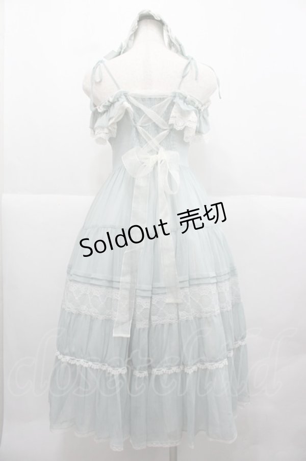 画像2: Chris house lolita(海外ロリータブランド) / ラメストライプ&レースジャンパースカート M ミント I-25-12-13-098-LO-OP-SA-ZI (2)