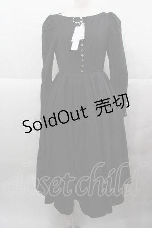 画像: CATCOCOON(海外ロリータブランド) / フロントボタン長袖ワンピース S 黒 I-25-12-13-101-LO-OP-SA-ZI