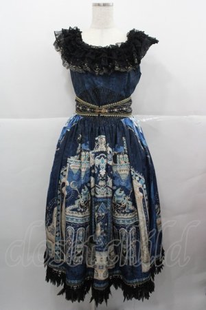 画像: MISS POINT（海外ロリータブランド） / Twilight エジプト風プリントジャンパースカートセット  ネイビーＸ黒 I-25-12-13-103-LO-OP-SA-ZI