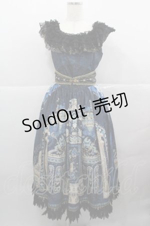 画像: MISS POINT（海外ロリータブランド） / Twilight エジプト風プリントジャンパースカートセット  ネイビーＸ黒 I-25-12-13-103-LO-OP-SA-ZI