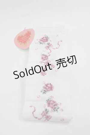 画像: BABY,THE STARS SHINE BRIGHT / Juno’s Bouquet 乙女の誓い 柄オーバーニーソックス  白 I-25-12-13-011-BA-ZA-SA-ZI