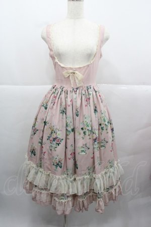 画像: MISS POINT（海外ロリータブランド） / フラワー花瓶柄ジャンパースカート S ピンク I-25-12-13-106-LO-OP-SA-ZI