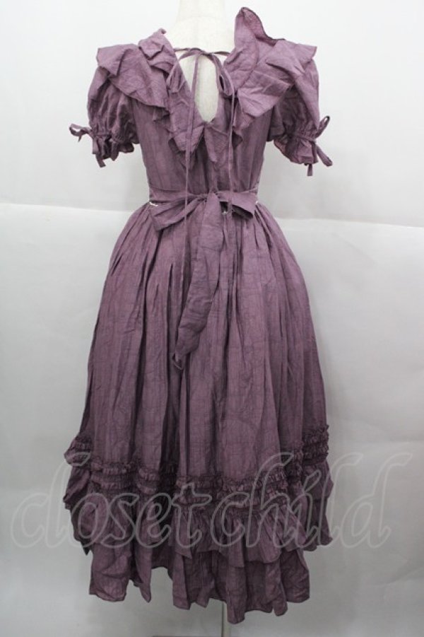 画像2: BITTERSWEET(海外ロリータブランド) / ウエストパール半袖ワンピース S パープルＸ白 I-25-12-13-109-LO-OP-SA-ZI (2)