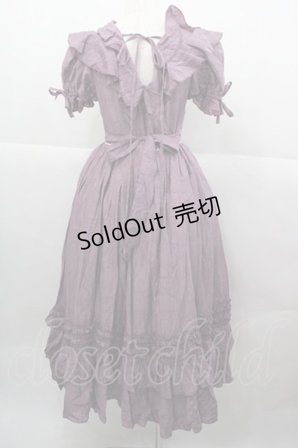 画像2: BITTERSWEET(海外ロリータブランド) / ウエストパール半袖ワンピース S パープルＸ白 I-25-12-13-109-LO-OP-SA-ZI (2)