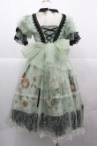 画像2: Reddit(海外ロリータブランド) / Dollフラワー柄半袖ワンピースセット S 緑ｘ黒 I-25-12-13-110-LO-OP-SA-ZI (2)