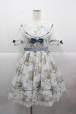 画像1: Cel(海外ロリータブランド) / こねこ&ブーケ総柄半袖ワンピース M サックス I-25-12-13-112-LO-OP-SA-ZI (1)
