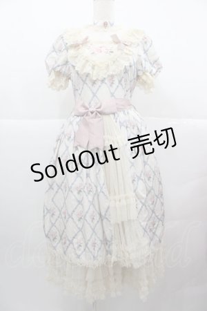 画像: Mademoieselle Pearl（海外ロリータブランド） / フラワーリボンブーケ柄ジャンパースカートセット  青 I-25-12-13-116-LO-OP-SA-ZI