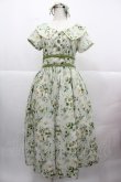 画像1: Forest Wardrobe 森林衣樹(海外ロリータブランド) / フラワーブーケ総柄半袖ワンピース&リボンカチューシャセット M グリーン I-25-12-13-117-LO-OP-SA-ZI (1)