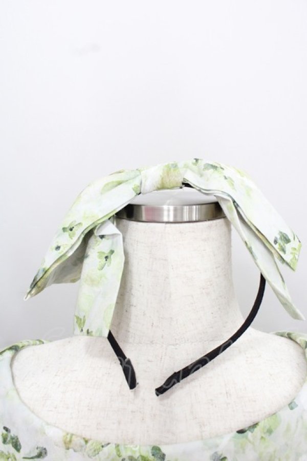 画像3: Forest Wardrobe 森林衣樹(海外ロリータブランド) / フラワーブーケ総柄半袖ワンピース&リボンカチューシャセット M グリーン I-25-12-13-117-LO-OP-SA-ZI (3)