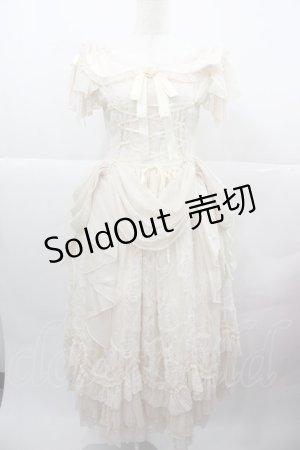 画像: Alice Girl（海外ロリータブランド） / 薔薇リボン刺繍レース半袖ワンピースセット S 生成り I-25-12-13-120-LO-TO-SA-ZI