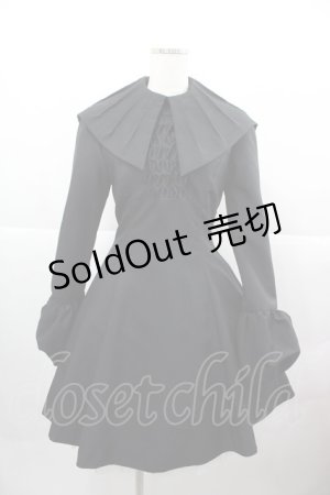 画像: ATELIER BOZ / 襟付ミニワンピース  ブラック I-25-12-13-123-EL-OP-SA-ZI