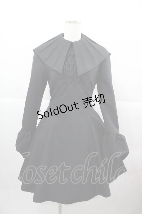 画像1: ATELIER BOZ / 襟付ミニワンピース  ブラック I-25-12-13-123-EL-OP-SA-ZI (1)