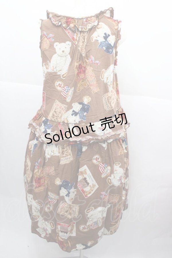 画像2: PINK HOUSE / TEDDY'S MEMORIESミディワンピース  ブラウン I-25-12-13-125-LO-OP-SA-ZI (2)