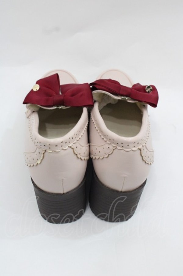 画像3: Amavel / グログランリボン付きローファーパンプス  ピンクＸボルドー I-25-12-13-001-CA-SH-SA-ZI (3)