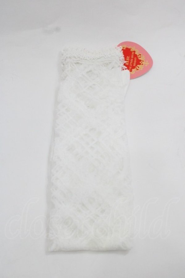 画像1: BABY,THE STARS SHINE BRIGHT / レーシィレースアップソックス  白 I-25-12-13-016-BA-ZA-SA-ZI (1)