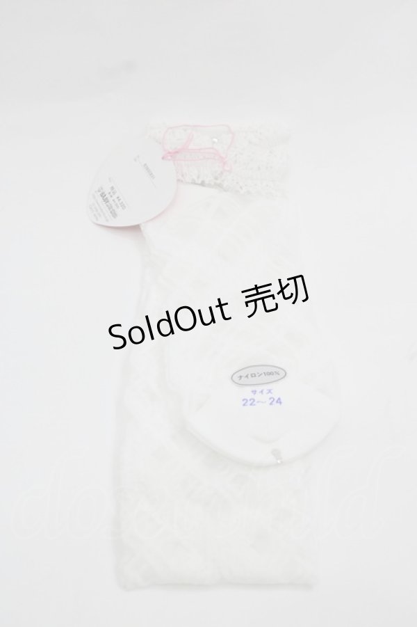 画像2: BABY,THE STARS SHINE BRIGHT / レーシィレースアップソックス  白 I-25-12-13-016-BA-ZA-SA-ZI (2)