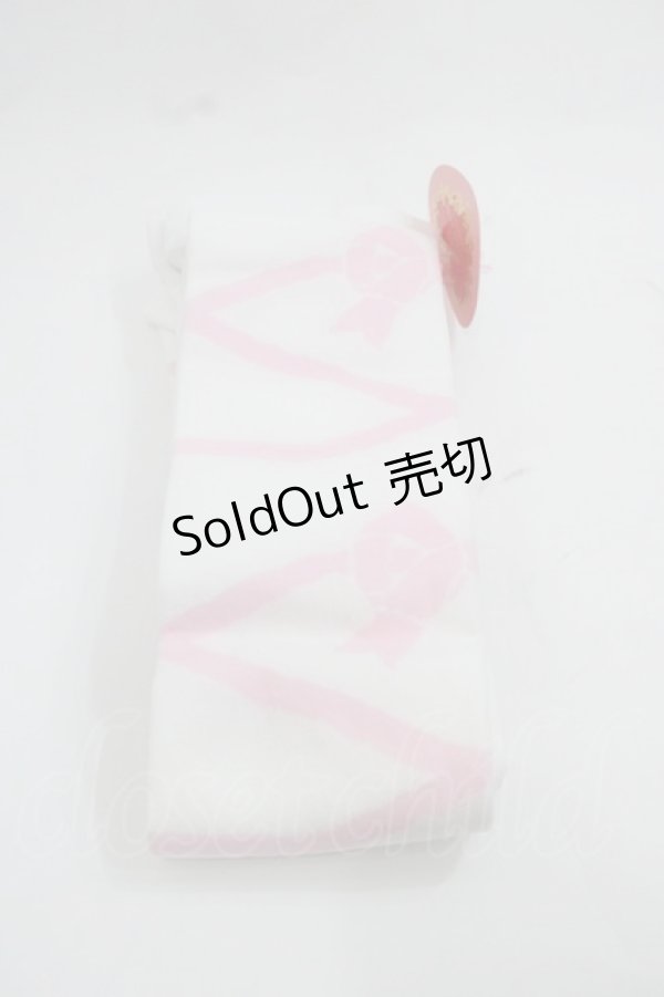 画像2: BABY,THE STARS SHINE BRIGHT / レースアップリボンタイツ  白Ｘピンク I-25-12-13-017-BA-ZA-SA-ZI (2)