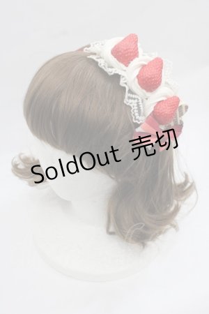 画像: XEXEN-HAUS'S GALLERY / ホイップストロベリーカチューシャ  白Ｘ赤 I-25-12-13-022-LO-AC-SA-ZI