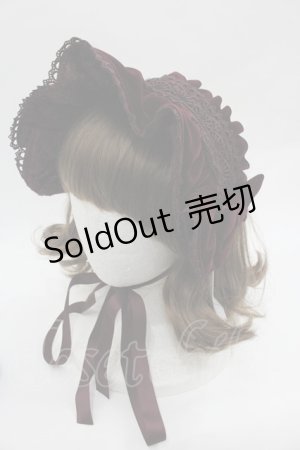 画像: axes femme kawaii / ベルベットドールハーフボンネット  ワイン I-25-12-13-023-AX-AC-SA-ZI