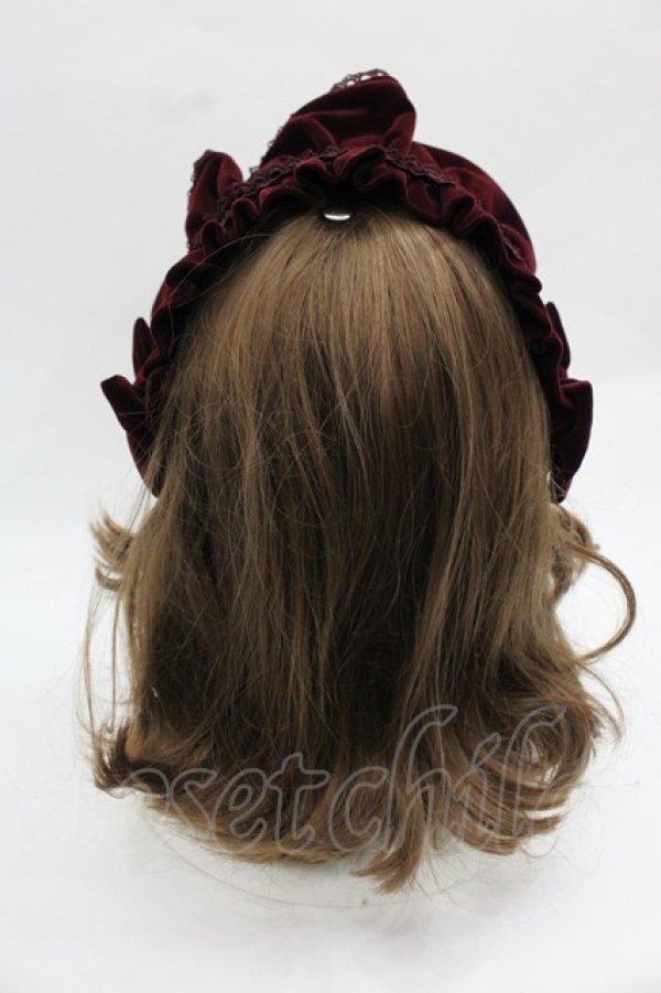 画像3: axes femme kawaii / ベルベットドールハーフボンネット  ワイン I-25-12-13-023-AX-AC-SA-ZI (3)