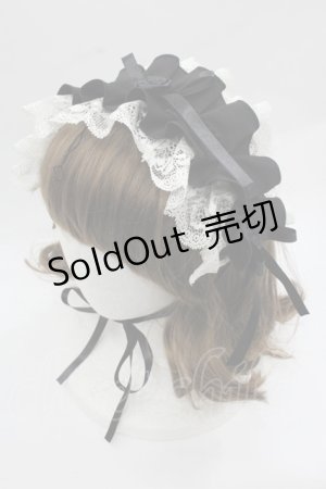 画像: MARBLE / レースフリルヘッドドレス  黒Ｘ白 I-25-12-13-024-GO-AC-SA-ZI