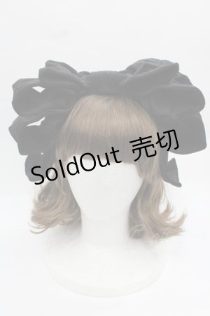 画像: Hoshibako Works / お人形風ラッピングリボンカチューシャ  黒 I-25-12-13-026-LO-AC-SA-ZI