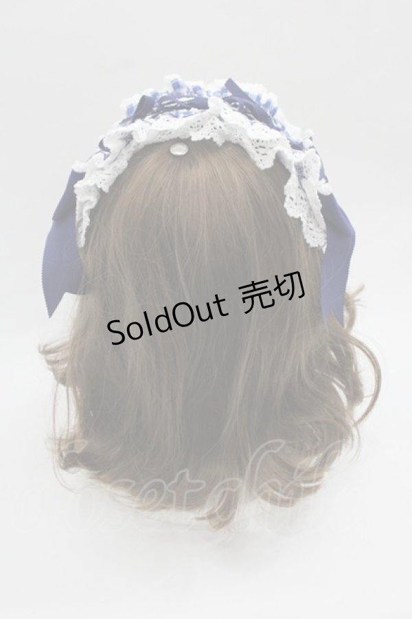 画像3: BABY,THE STARS SHINE BRIGHT / Milky Gingham Dollヘッドドレス  青チェック I-25-12-13-027-BA-AC-SA-ZI (3)