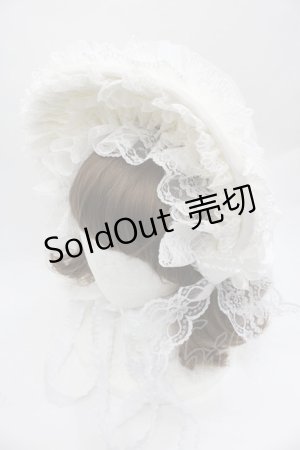 画像: Triple fortune / ハーフボンネット  白 I-25-12-13-028-EL-AC-SA-ZI