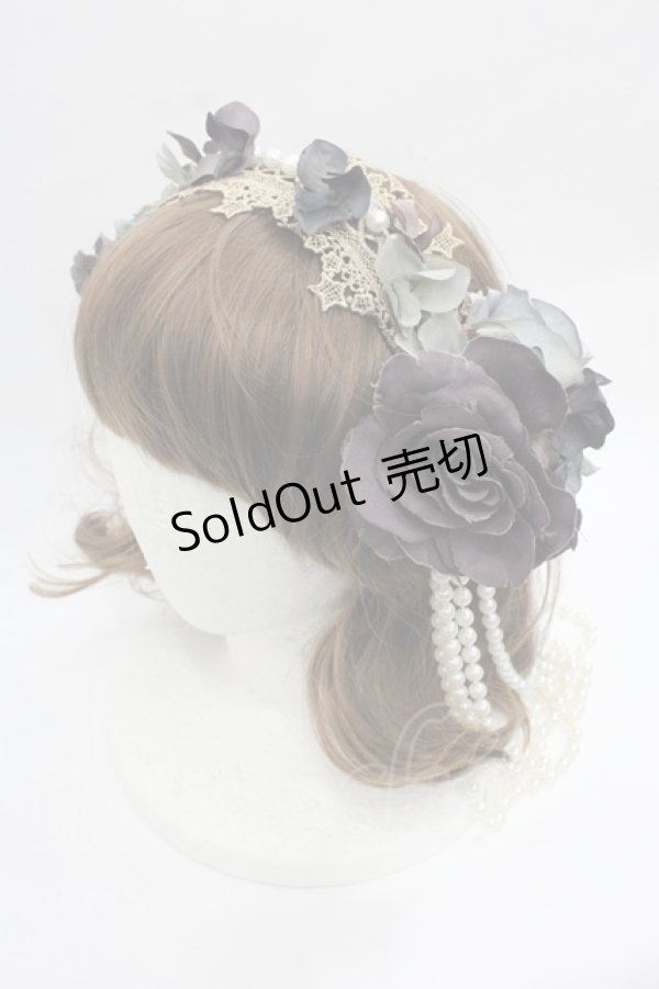 画像1: Triple fortune / ローズパールカチューシャ  青Ｘ白 I-25-12-13-030-EL-AC-SA-ZI (1)