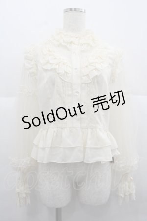 画像: Red Maria / 袖ドットチュールハイネックブラウス M 生成り I-25-12-13-033-EL-BL-SA-ZI