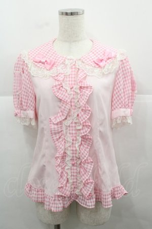 画像: Angelic Pretty / Lovelyチェックブラウス  ピンク I-25-12-13-035-AP-BL-SA-ZI