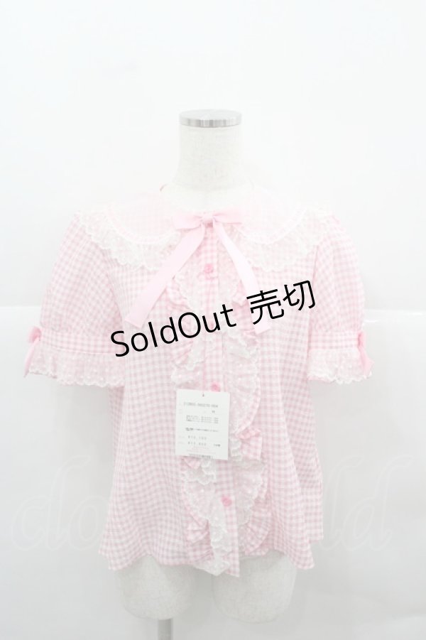 画像1: Angelic Pretty / ギンガムはしごレースブラウス  ピンクＸ白 I-25-12-13-036-AP-BL-SA-ZI (1)