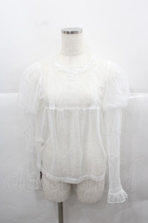 画像: Little Dipper（海外ロリータブランド） / ドットシースルートップス S 白 I-25-12-13-038-LO-TO-SA-ZI