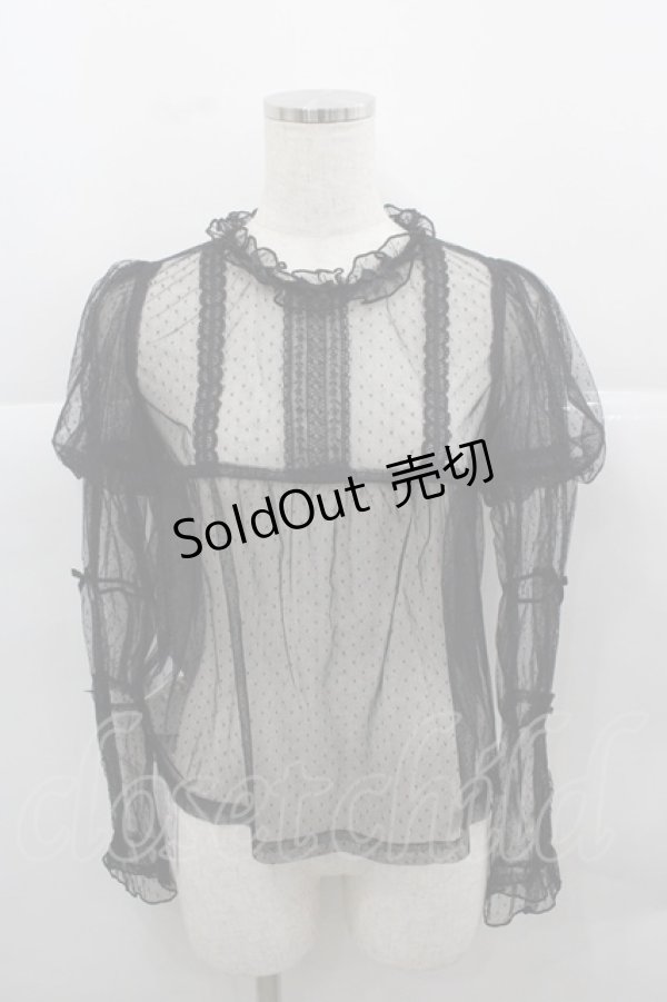 画像1: Little Dipper（海外ロリータブランド） / ドットシースルートップス S 生成り I-25-12-13-040-LO-TO-SA-ZI (1)