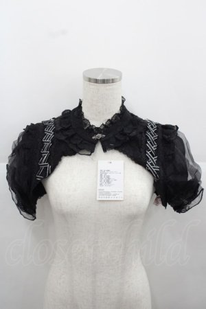 画像: Honey Machine（海外ロリータブランド） / レース&チュール半袖ボレロ S 黒 I-25-12-13-041-LO-JA-SA-ZI