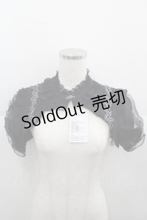 画像: Honey Machine（海外ロリータブランド） / レース&チュール半袖ボレロ S 黒 I-25-12-13-041-LO-JA-SA-ZI