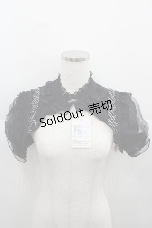 画像1: Honey Machine（海外ロリータブランド） / レース&チュール半袖ボレロ S 黒 I-25-12-13-041-LO-JA-SA-ZI (1)