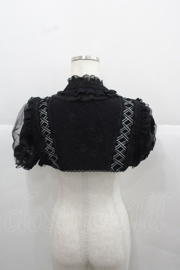 画像2: Honey Machine（海外ロリータブランド） / レース&チュール半袖ボレロ S 黒 I-25-12-13-041-LO-JA-SA-ZI (2)