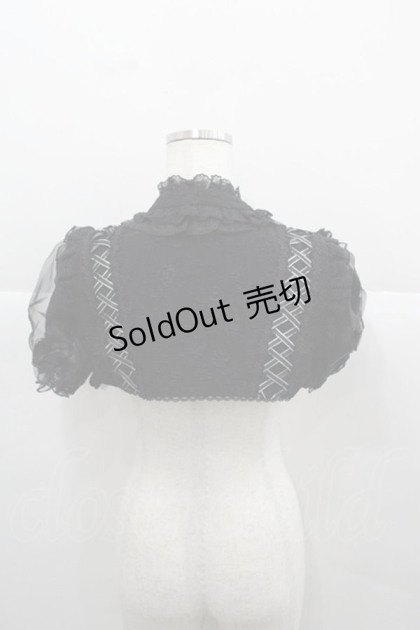 画像2: Honey Machine（海外ロリータブランド） / レース&チュール半袖ボレロ S 黒 I-25-12-13-041-LO-JA-SA-ZI (2)