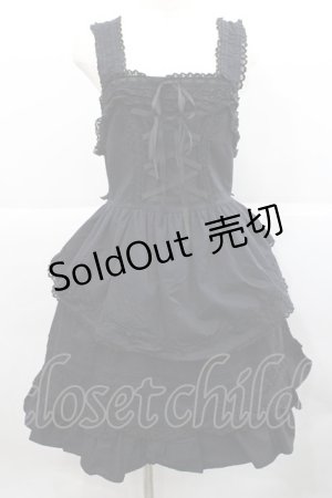 画像: BABY,THE STARS SHINE BRIGHT / 2段フリルジャンパースカート  黒 I-25-12-18-048-BA-OP-SA-ZI