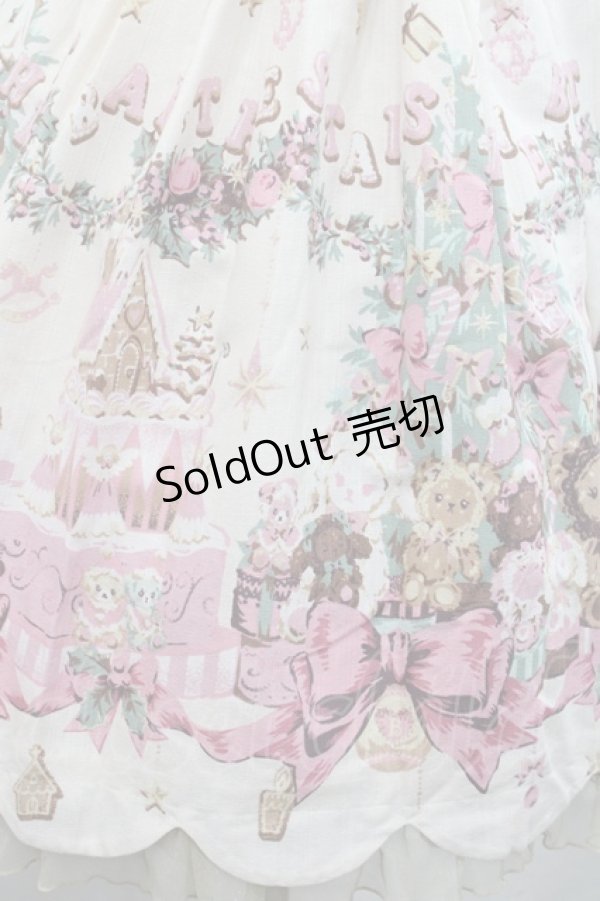 画像4: BABY,THE STARS SHINE BRIGHT / くみゃちゃんたちのChristmas Holly Nightスカラップジャンパースカート  白 I-25-12-18-051-BA-OP-SA-ZI (4)