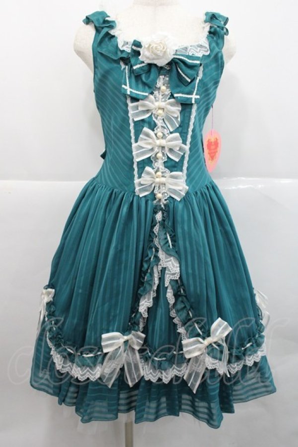 画像1: BABY,THE STARS SHINE BRIGHT / Veronica Elisseジャンパースカート  グリーンＸ白 I-25-12-18-054-BA-OP-SA-ZI (1)