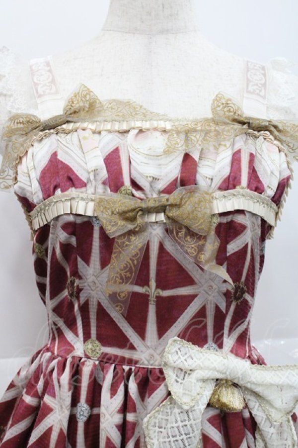 画像3: BABY,THE STARS SHINE BRIGHT / 天国の鍵〜祝福と出会う聖なる礼拝堂〜柄クローチェジャンパースカート  ボルドー I-25-12-18-055-BA-OP-SA-ZI (3)