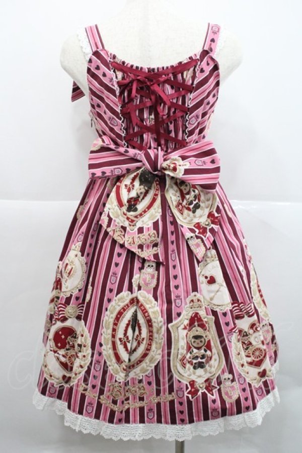 画像2: BABY,THE STARS SHINE BRIGHT / くまくみゃのRoyal Kingdom柄ジャンパースカートII  ピンク I-25-12-18-057-BA-OP-SA-ZI (2)